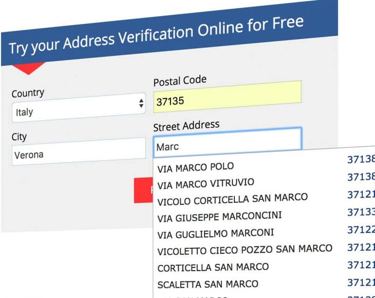 address validation autocomplete